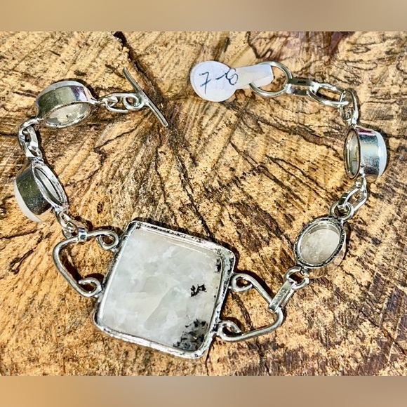 A Crown Chakra Crystal, Rainbow Moonstone Bracelet - Picture 3 of 11